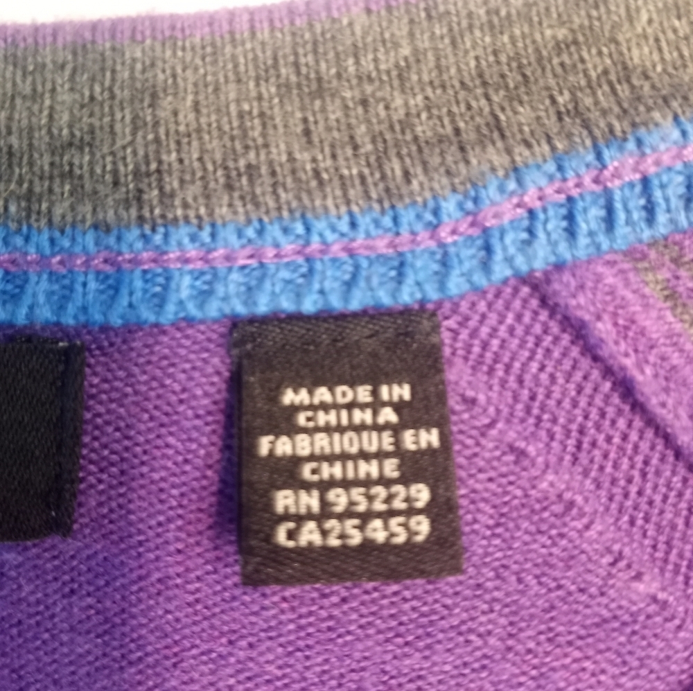 Ted Baker Purple Grey V Neck Cotton Blend Classic New Preppy Academia Sweater 5 - Picture 8 of 11